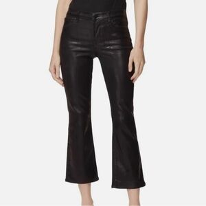 J Brand Selena Coated Cropped Bootcut Jeans Galactic Black Denim Sz 25